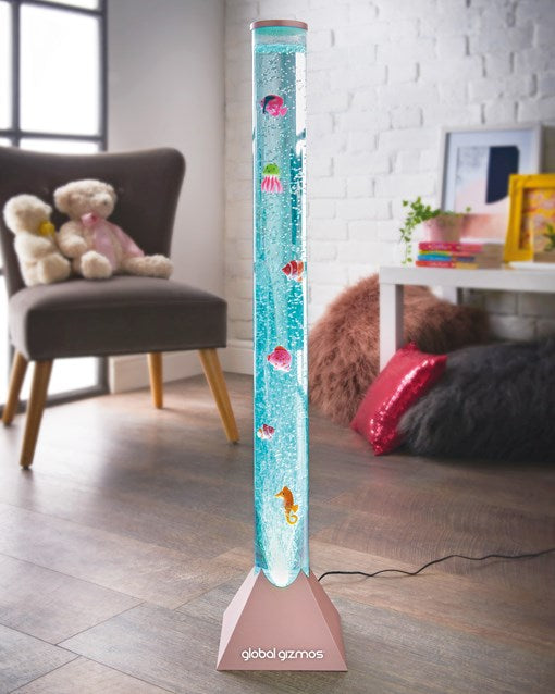 Lampe à bulles d'eau poisson 90cm - Or rose - Boîte marron