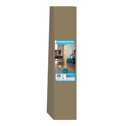 Lampe à bulles 90 cm en forme de poisson - bleue - boîte marron