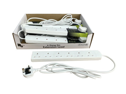 6 Way 2M Extension Lead - 13A