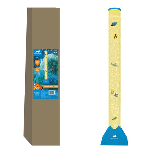 Lampe à bulles d'eau AP 90cm avec poissons bleus (Boîte marron)