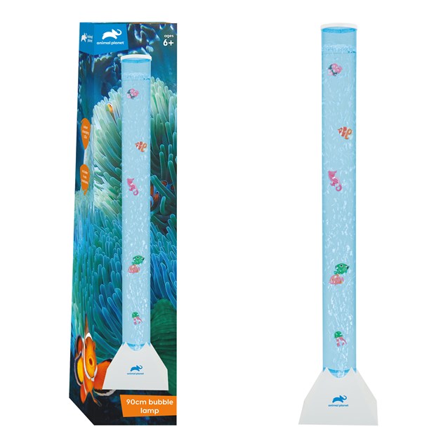 Lampe à bulles d'eau AP 90cm avec poissons – Boîte colorée blanche