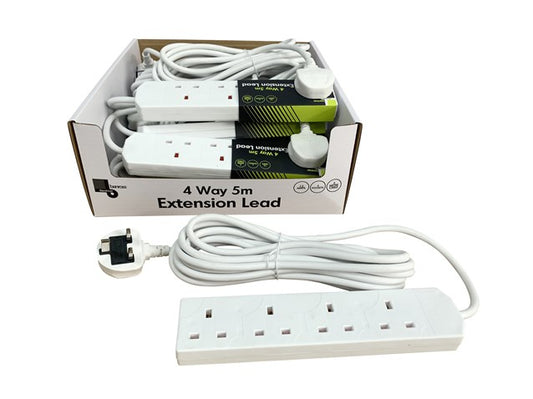 4 Way 5M Extension Lead - 13A