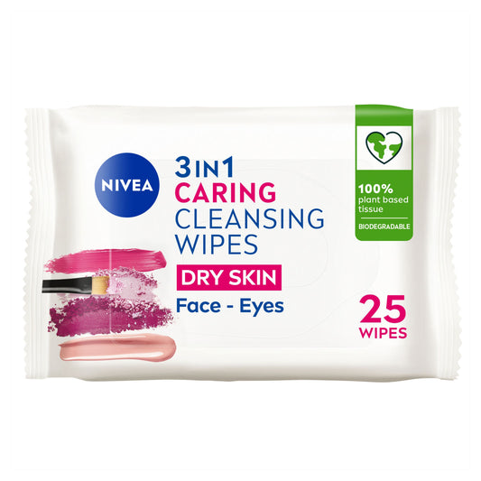 LINGETTES DÉMAQUILLANTES BIODÉGRADABLES NIVEA PEAUX SÈCHES 25 unités