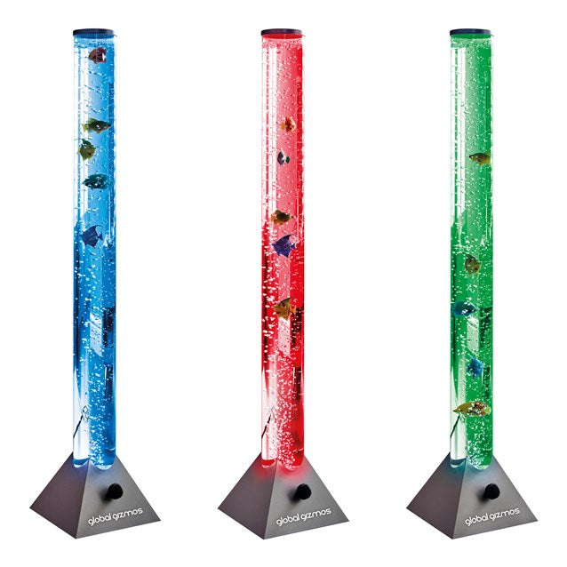 Lampe à colonne à bulles d'eau avec poissons, 90 cm (Boîte marron)
