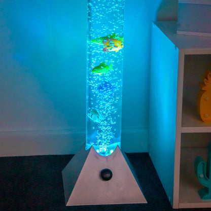 Lampe à colonne à bulles d'eau avec poissons, 90 cm (Boîte marron)
