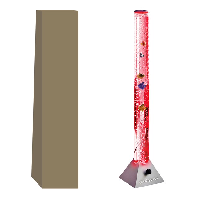 Lampe à colonne à bulles d'eau avec poissons, 90 cm (Boîte marron)