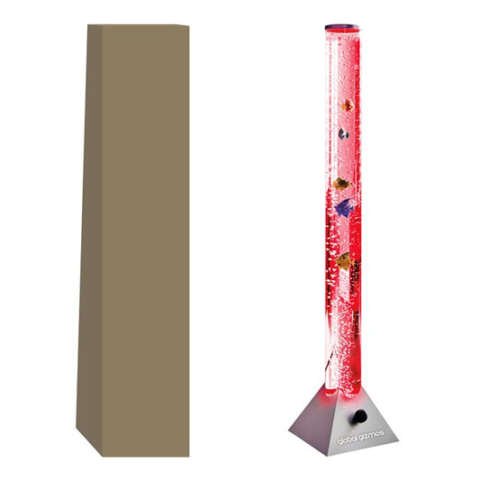 Lampe à colonne à bulles d'eau avec poissons, 90 cm (Boîte marron)