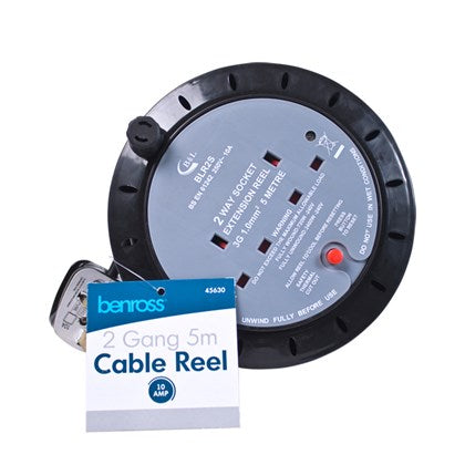 2 Way 5M Cable Reel - 10A