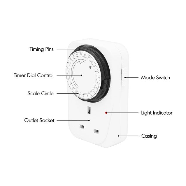 24-Hour Plug-In Timer Socket (Large)