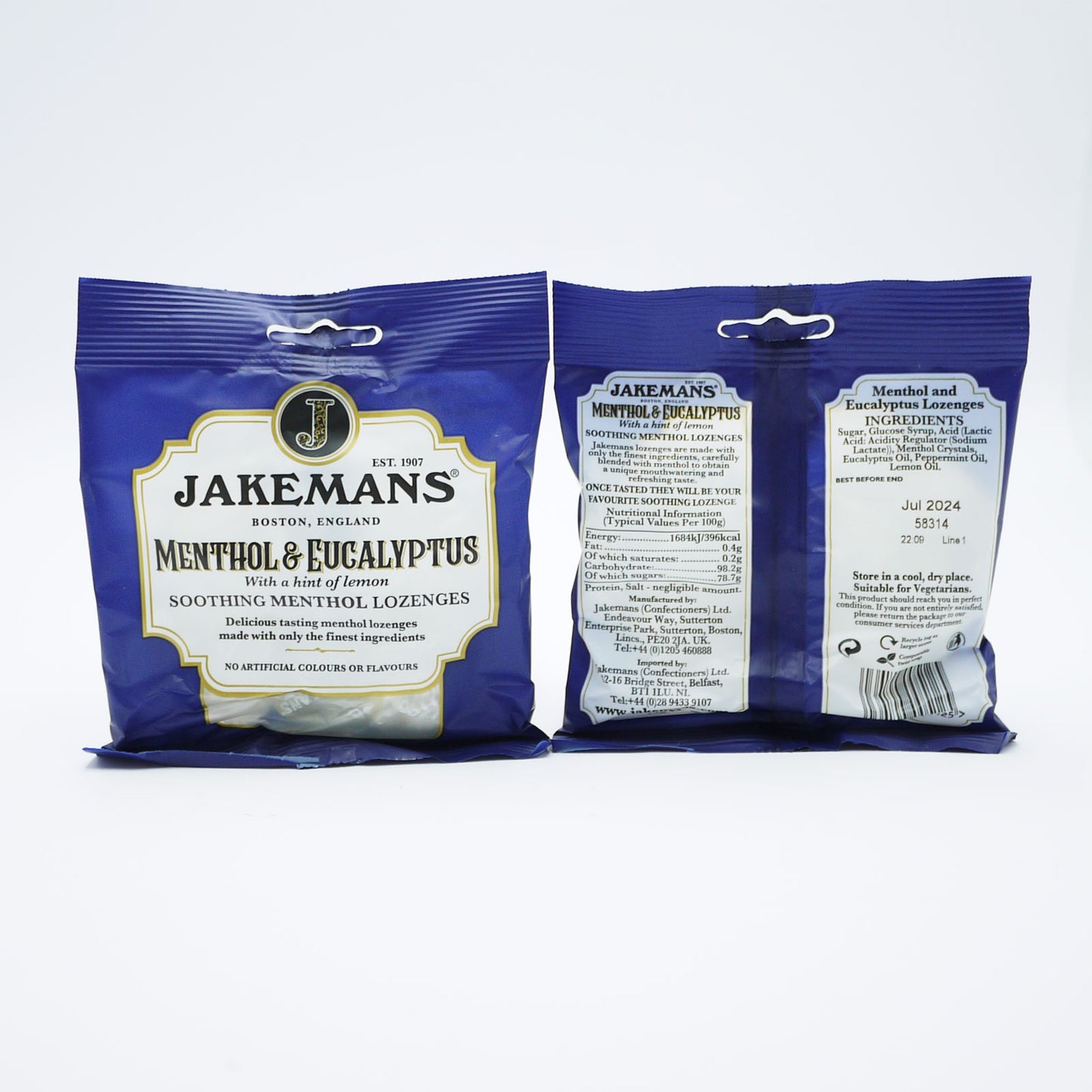 JAKEMANS LOZENGES MENTHOL & EUCALYPTUS 73gm