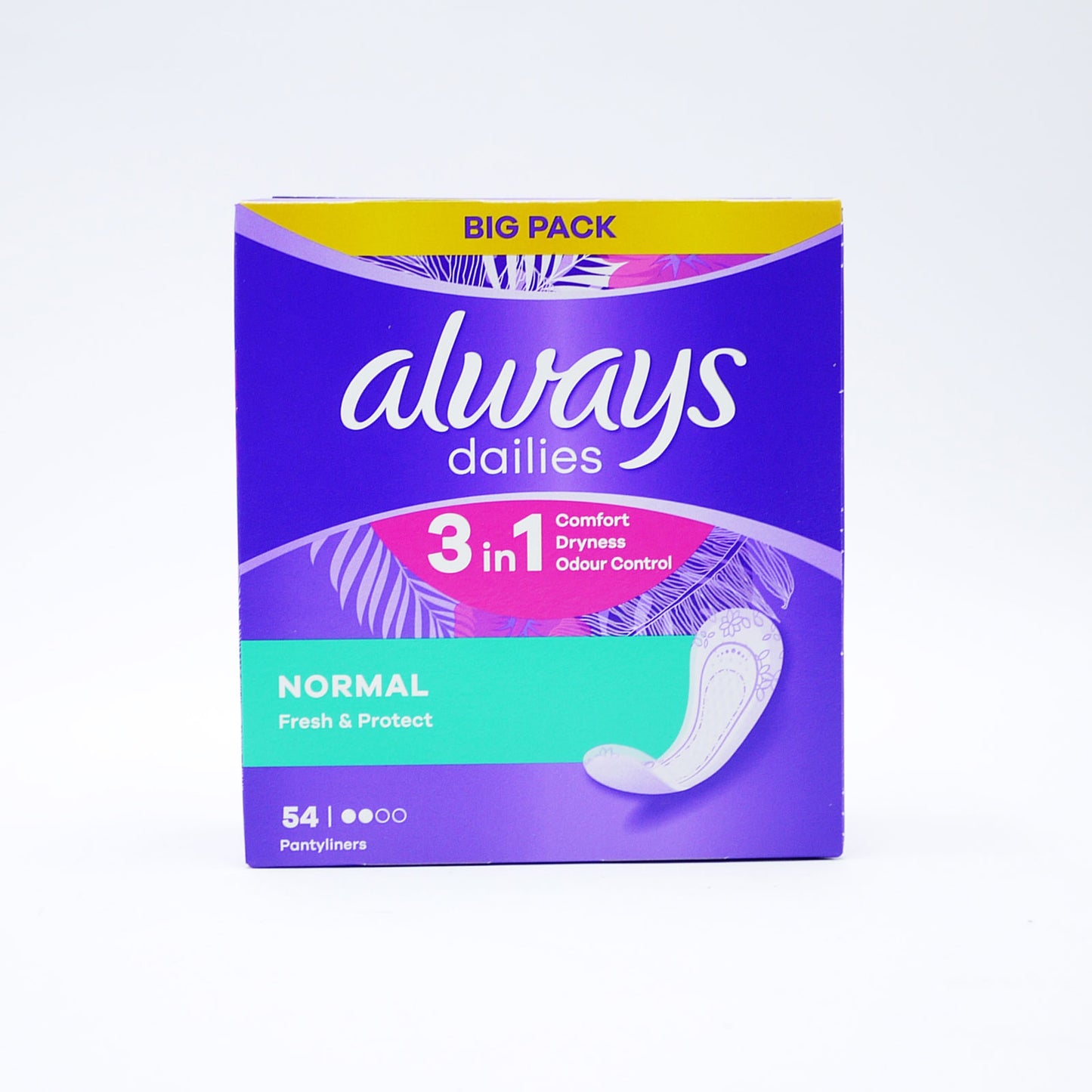 ALWAYS DAILIES LINERS NORMAL UNSCENTED 54's