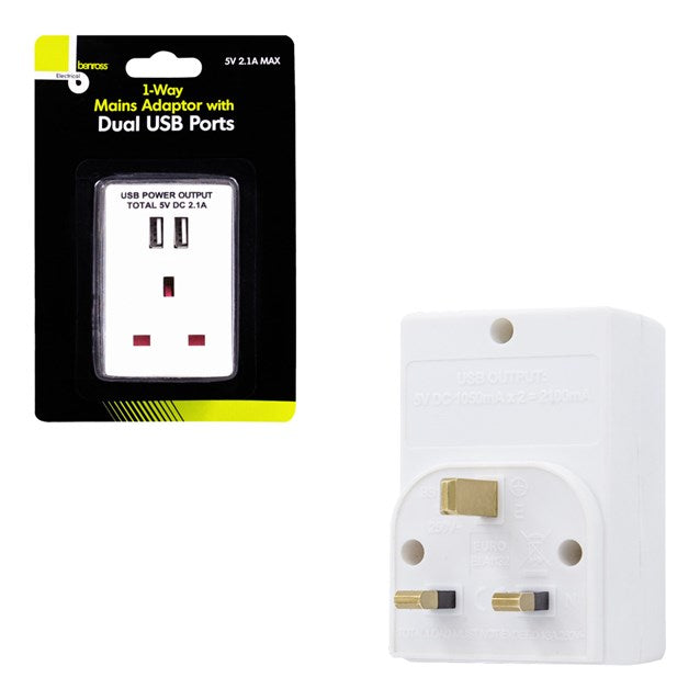 Adaptateur 5V avec 2 prises USB - 2,1A