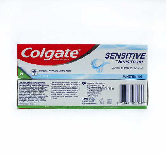 COLGATE TOOTHPASTE SENSITIVE FOAM WHITENING 75ml