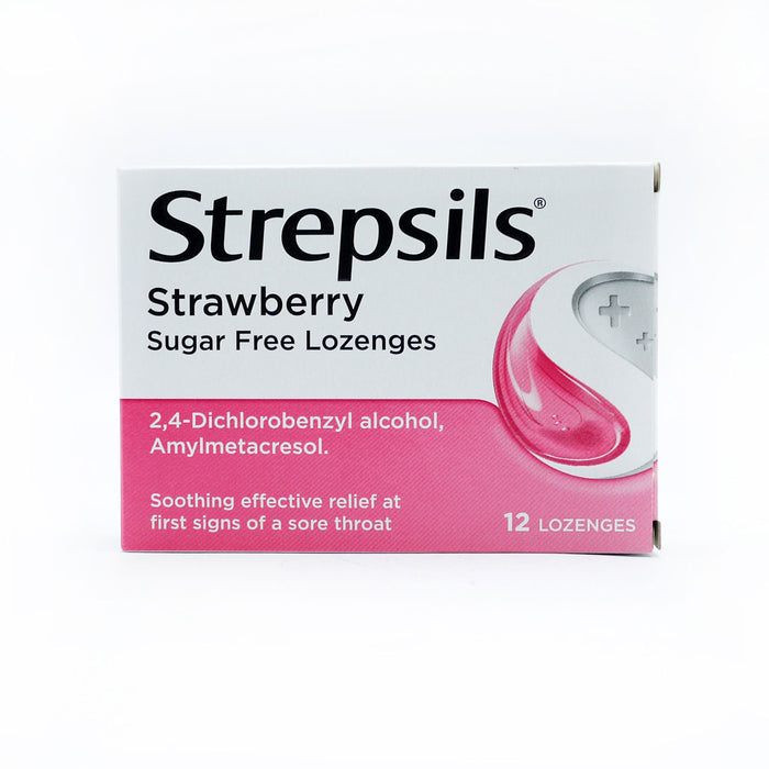 STREPSILS STRAWBERRY SUGAR FREE 12'S