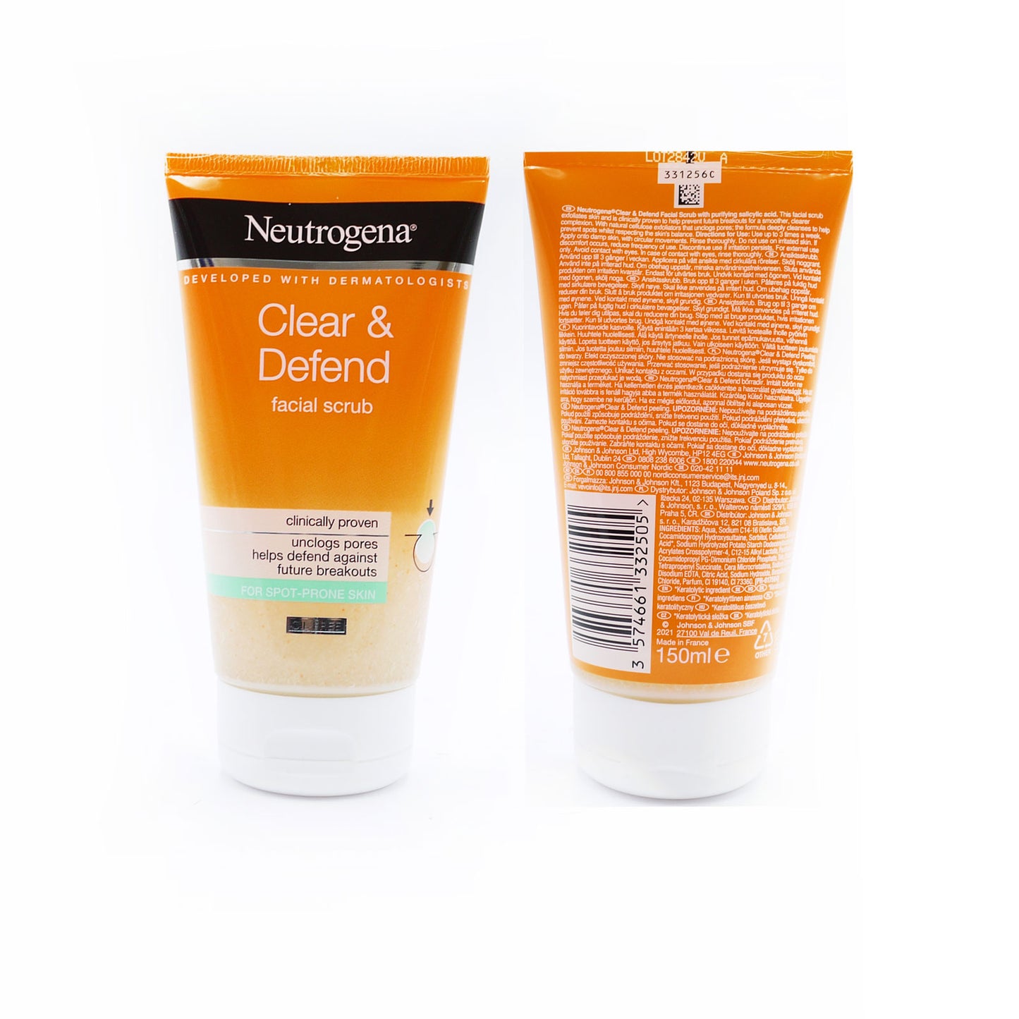 NEUTROGENA CLEAR & DEFEND FACE SCRUB 150ML