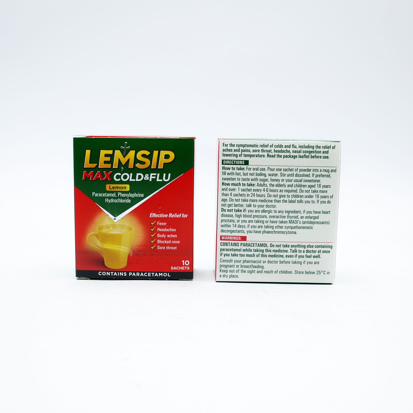 LEMSIP MAX COLD & FLU SACHETS LEMON 10'S