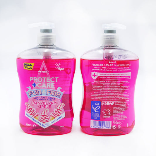 ASTONISH ANTIBAC HAND WASH RASPBERRY RIPPLE 600ml