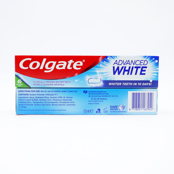 COLGATE TOOTHPASTE ADVANCED WHITE 125ml