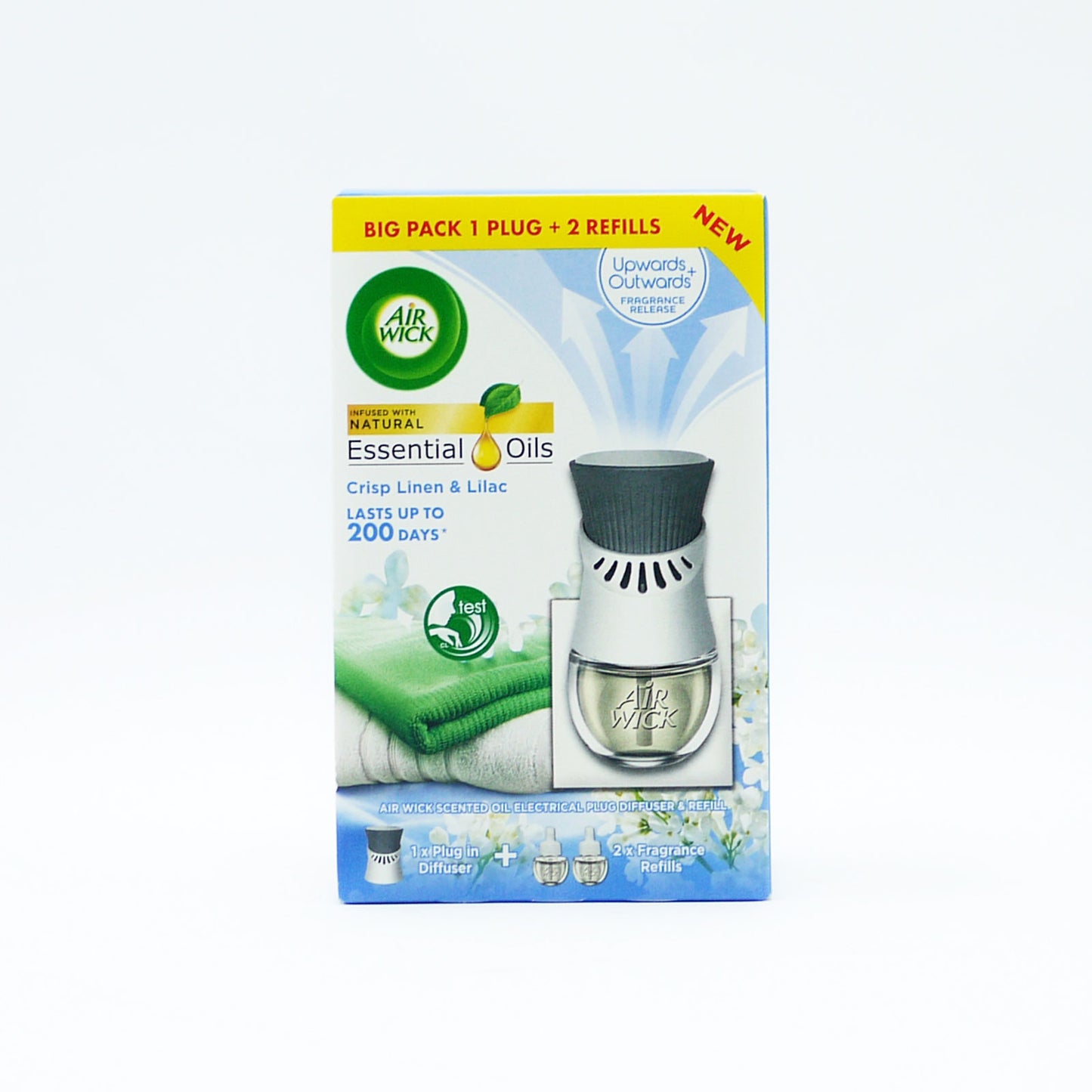 AIRWICK DIFFUSEUR ÉLECTRIQUE LIN FRISSONNANT ET LILAS +2 RECHARGES (C) 2X19ML