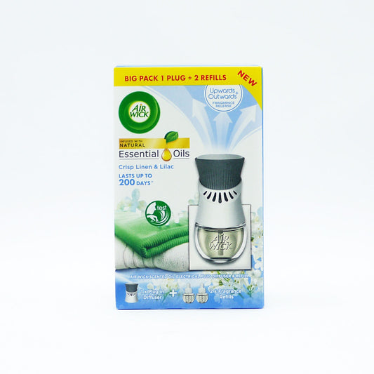 AIRWICK DIFFUSEUR ÉLECTRIQUE LIN FRISSONNANT ET LILAS +2 RECHARGES (C) 2X19ML
