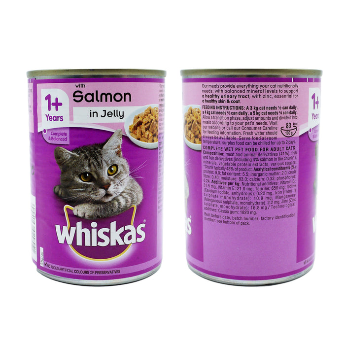 WHISKAS CAT FOOD SALMON IN JELLY 400GM