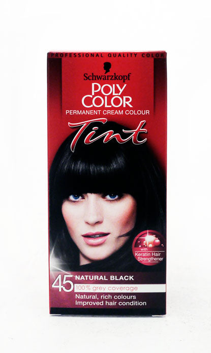 SCHWARZKOPF POLY TINT HAIR DYE NATURAL BLACK 45