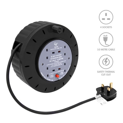 Enrouleur 4 prises 10 m - 10 A