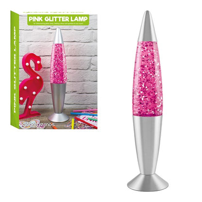 16" Pink Glitter Lamp - Lava Lamp Shape