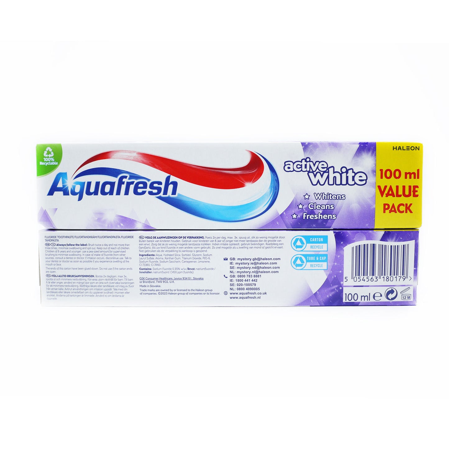 AQUAFRESH TOOTHPASTE ACTIVE WHITE 100ml