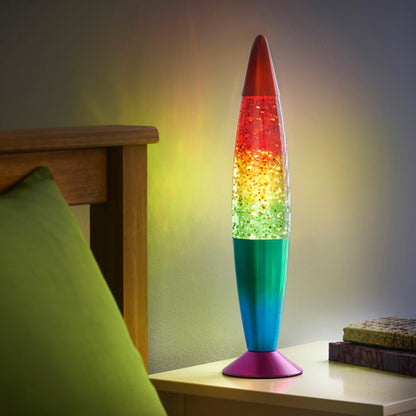 16" Rainbow Glitter Lamp