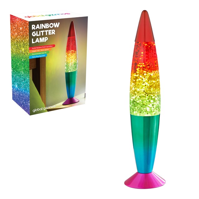 16" Rainbow Glitter Lamp