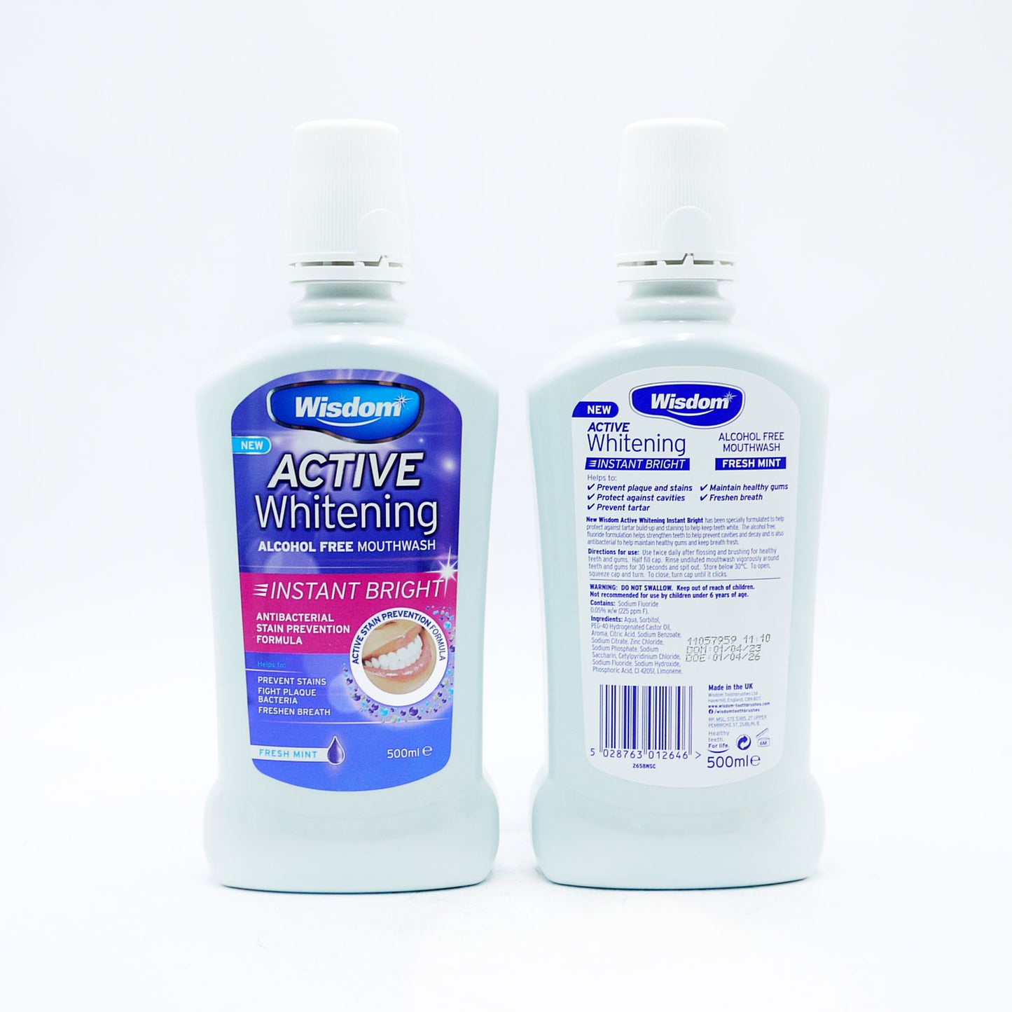 WISDOM MOUTHWASH ACTIVE WHITENING 500ml