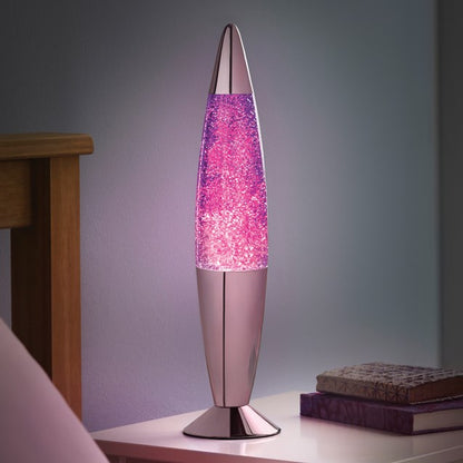 16" Purple Glitter Lamp - Purple Chrome Effect