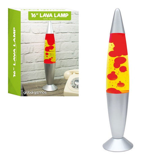 16" Lava Lamp-Yellow Liquid & Red Wax