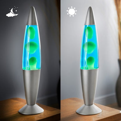 16" Lava Lamp-Blue Liquid & Green Wax