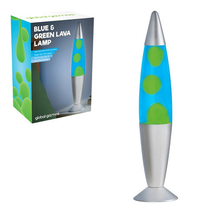 16" Lava Lamp-Blue Liquid & Green Wax