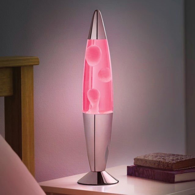 16" Lava Lamp - Pink Lava /Rose Gold Chrome Effect