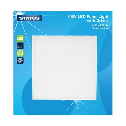 48w = 3800 lumens - Panel Light - Cool White - LED -595mm x 595 mm - Pearl - 1 pk box