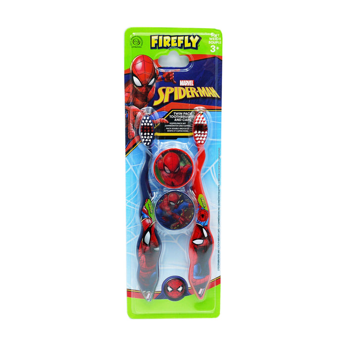 FIREFLY SPIDERMAN TOOTHBRUSH TWIN & CAPS