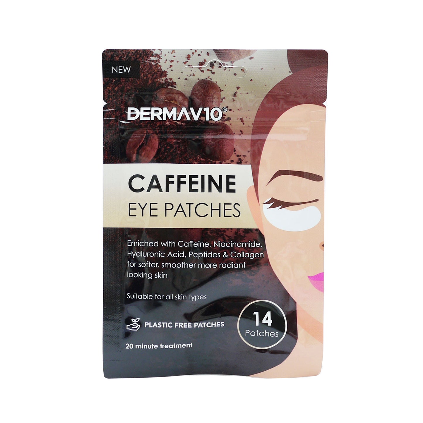 DERMA EYE PATCHES V10 CAFFEINE 14PATCHES