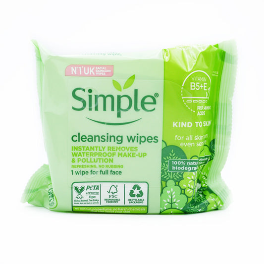 SIMPLE CLEANSING FACIAL WIPES BIODEGRADABLE 25'S