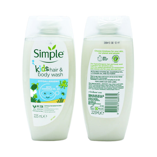 SIMPLE KIDS HAIR & BODYWASH 225ml