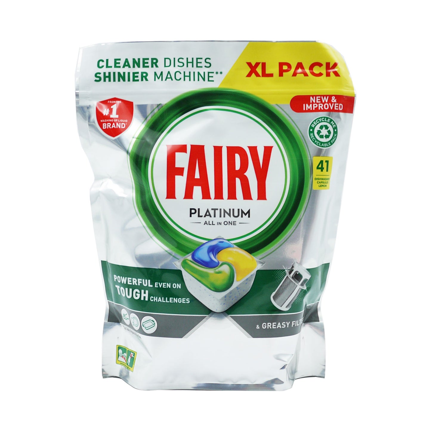 FAIRY DISHWASHER TABS PLATINUM LEMON 41'S