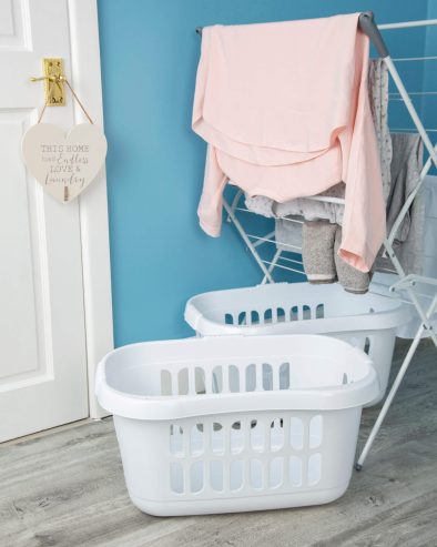 Panier à linge Casa Hipster blanc glacé