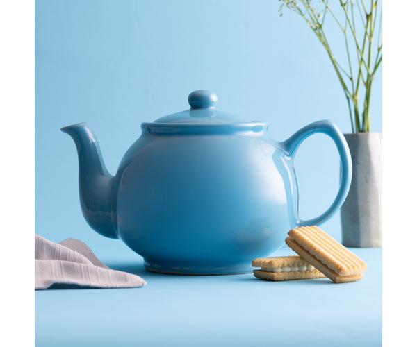 Théière bleue 6 tasses – Théière élégante en céramique pour un service parfait
