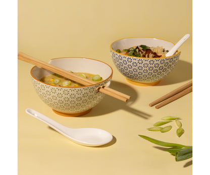 Assortiment de Plats Culinaires Exquis du Monde : Ensemble de 2 Bols à Riz et à Soupe | Sublimez Votre Expérience Culinaire.