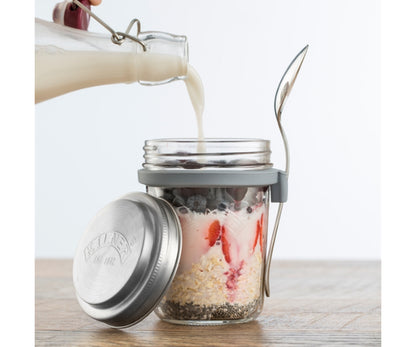 Kilner Ensemble bocal de petit-déjeuner ou boîte à lunch de 0,35 litre en verre pour emporter