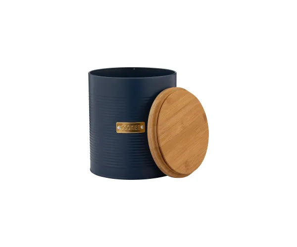 Rangement à biscuits Otto Navy : Gardez vos gourmandises fraîches avec style.
