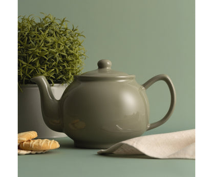 Théière 6 tasses vert sauge, en céramique élégante, pour un service parfait