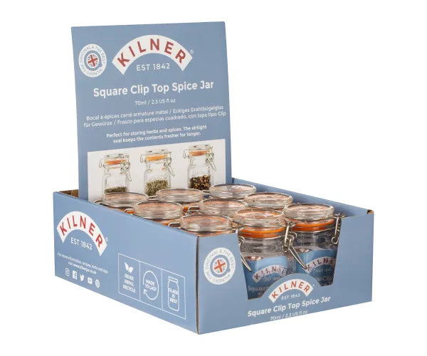 Optimisez l'organisation de votre cuisine avec notre pot à épices carré de 70 ml à fermeture à clip.